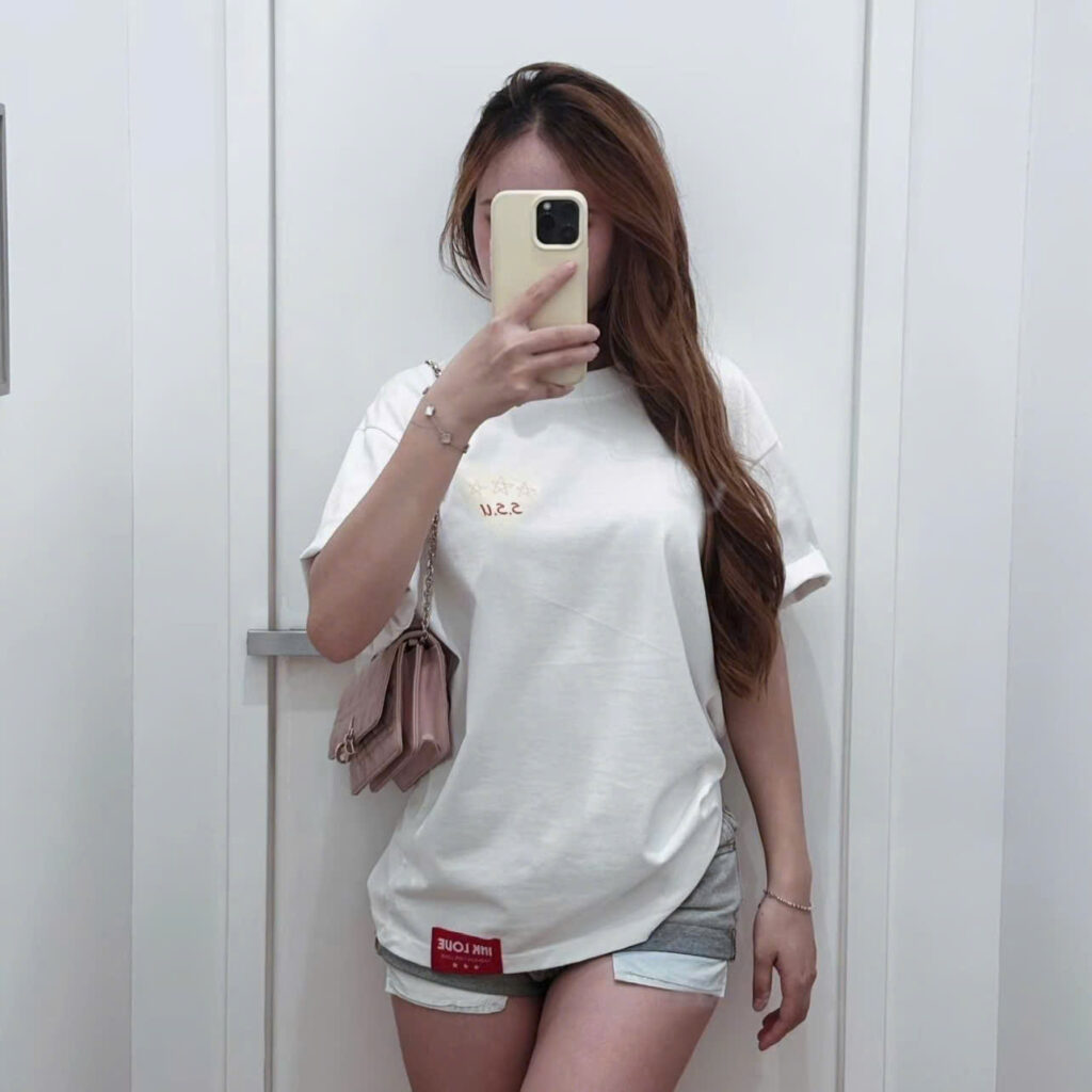 áo phông rộng giấu bụng cho nữ