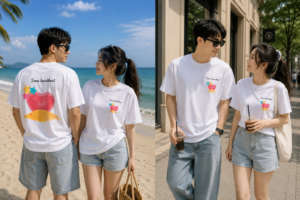 Inklove được phối trong hai bối cảnh: đi biển và dạo phố.